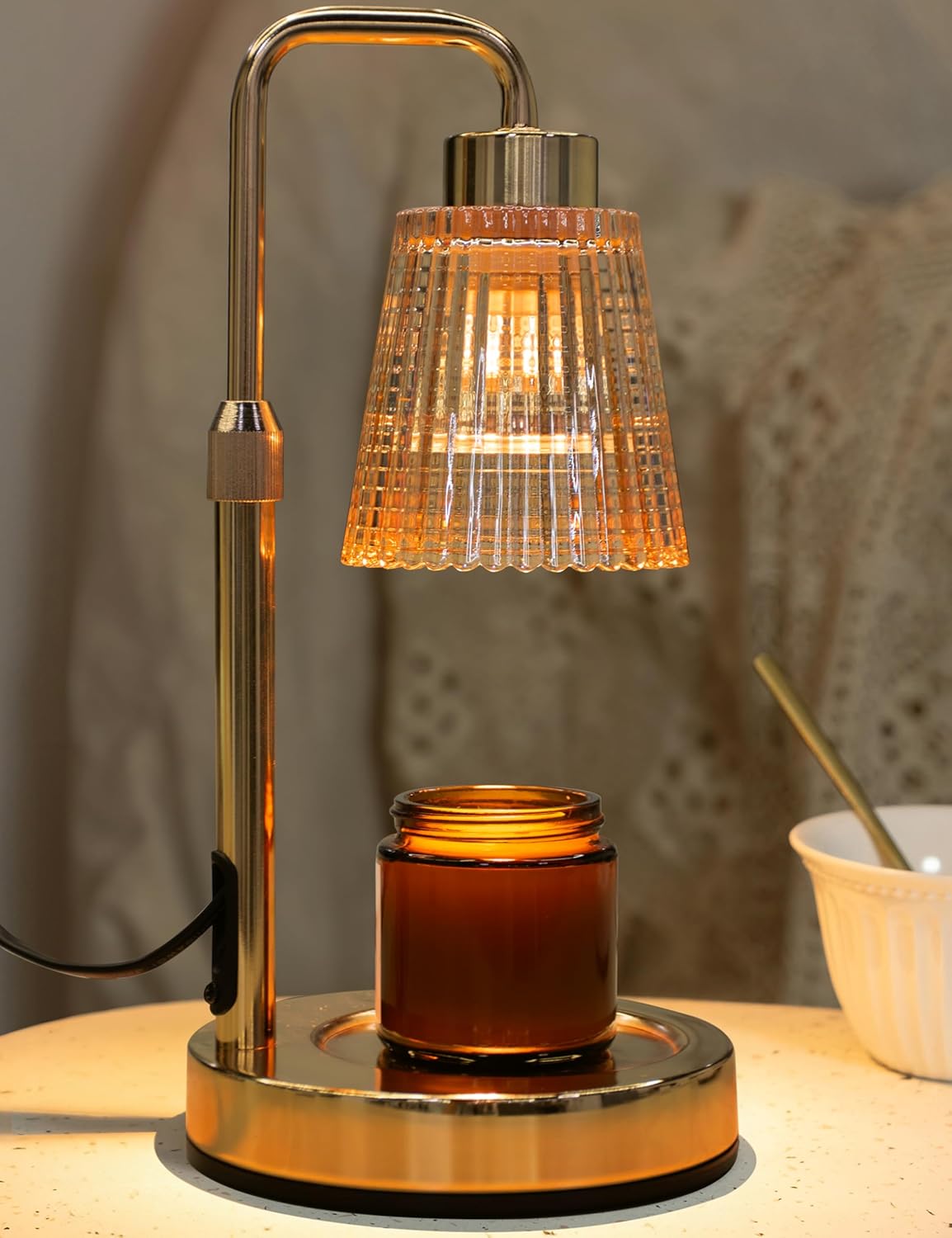 Candle Heater Lamp with Timer Dimmable Adjustable Height Housewarming Gift New Home Room Decor Birthday Gift for Women Mom Jar Candle Warmer Wax Lamp with 2 Bulbs