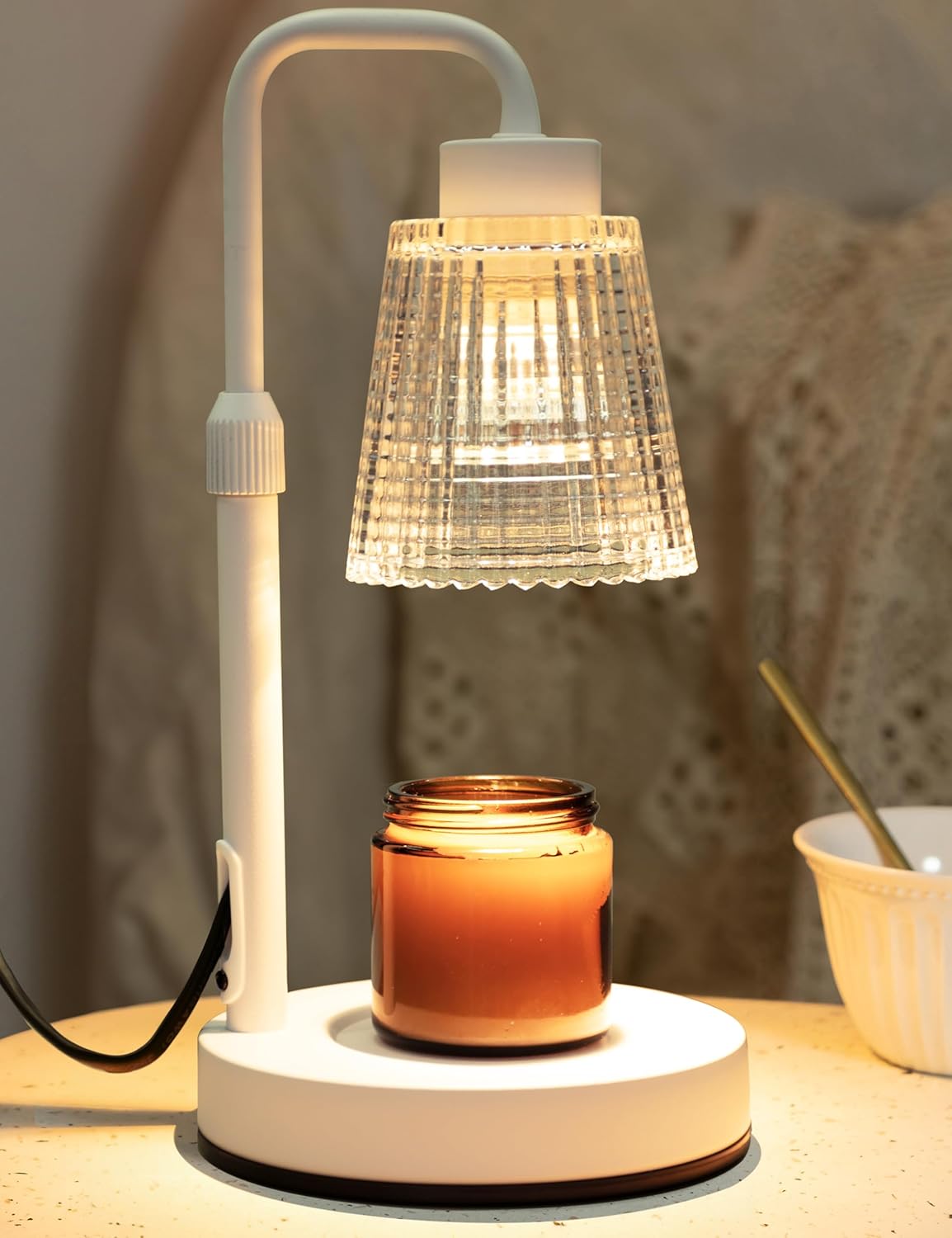 Candle Heater Lamp with Timer Dimmable Adjustable Height Housewarming Gift New Home Room Decor Birthday Gift for Women Mom Jar Candle Warmer Wax Lamp with 2 Bulbs