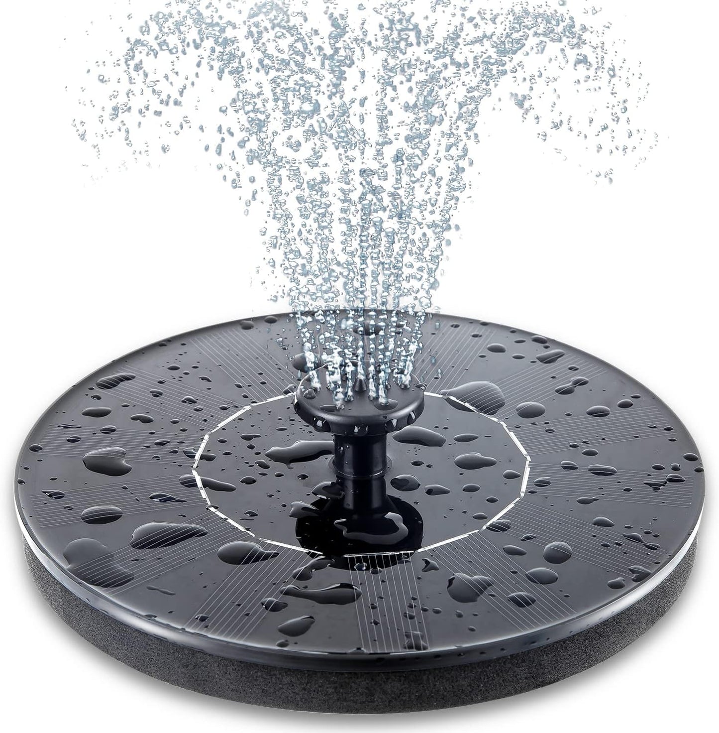 Mademax Solar Bird Bath Fountain Pump, Upgraded 1.4W Solar Fountain with 6 Nozzles, Free Floating Solar Fountain Pump for Bird Bath, Garden, Pond, Pool, Outdoor