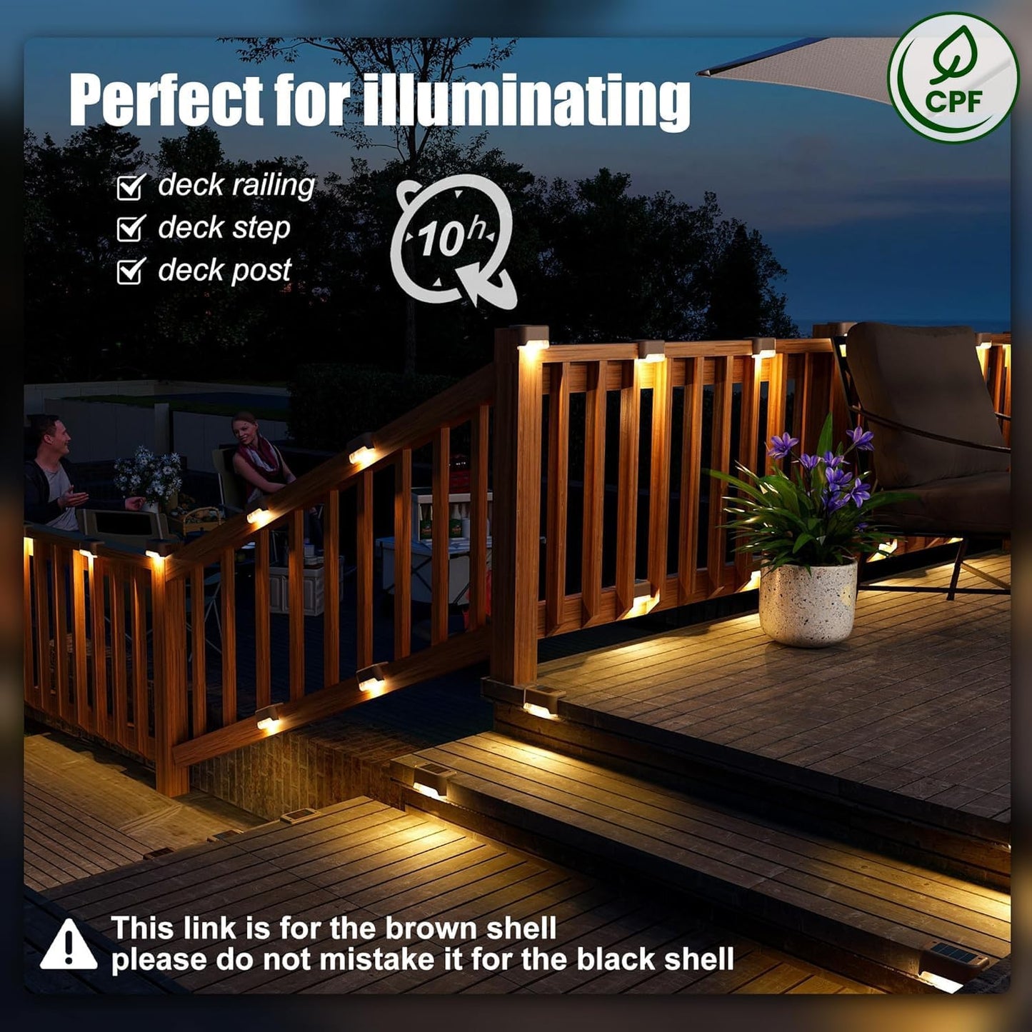SOLPEX Solar Deck Lights Outdoor 16 Pack, Solar Step Lights Waterproof LED Solar Lights for Outdoor Stairs, Steps, Fences, Patios, Patios and Pathways (Warm White)