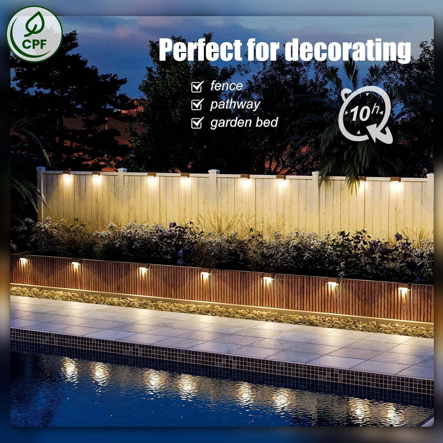 SOLPEX Solar Deck Lights Outdoor 16 Pack, Solar Step Lights Waterproof LED Solar Lights for Outdoor Stairs, Steps, Fences, Patios, Patios and Pathways (Warm White)