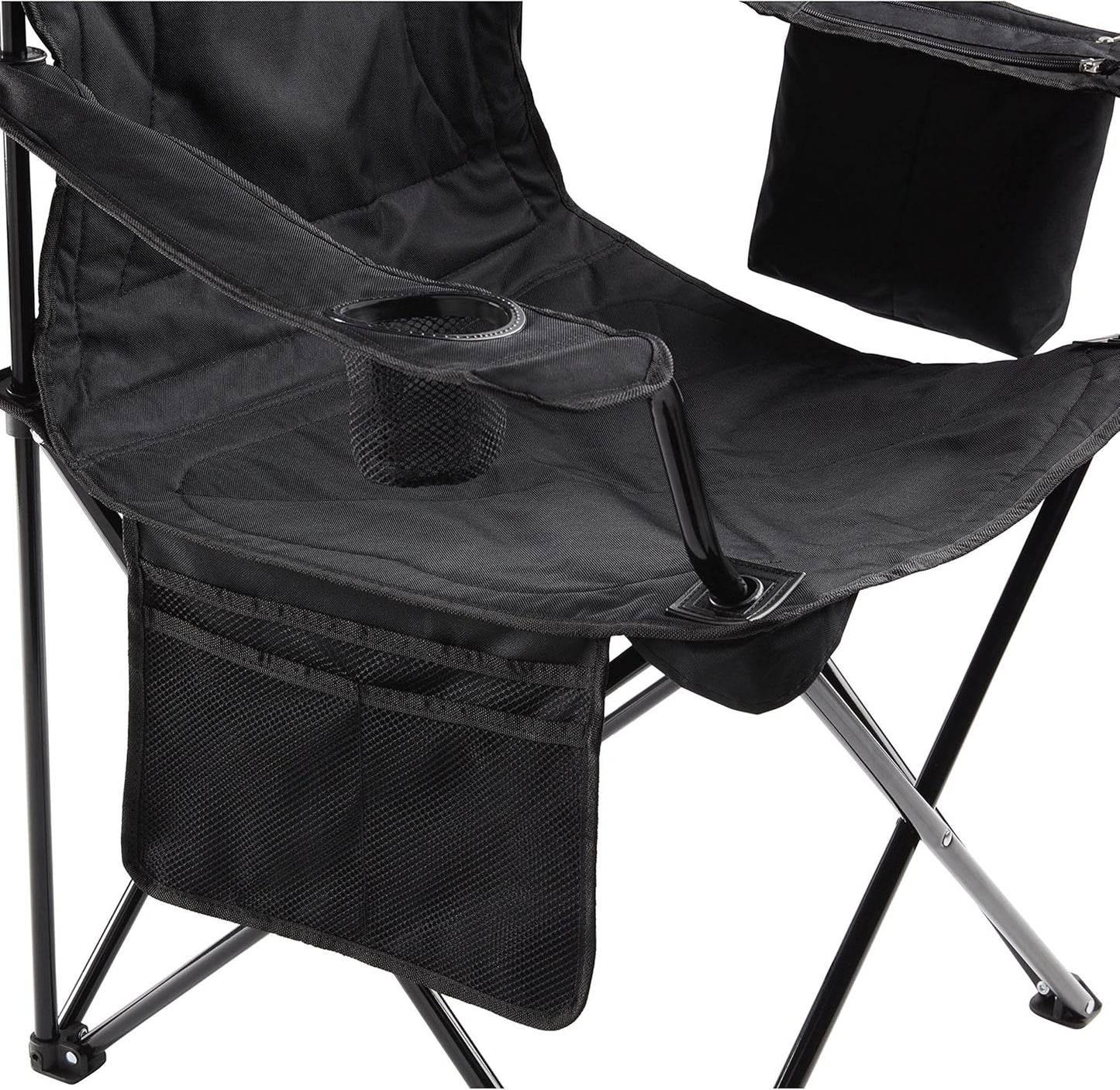 Coleman Portable Camping Chair with 4-Can Cooler, Fully Cushioned Seat and Back with Side Pockets and Cup Holders, Carrying Bag Included, Foldable Chair for Camping, Tailgate, Beach and Sports